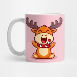 Cute Baby Reindeer Sitting Cartoon Mug